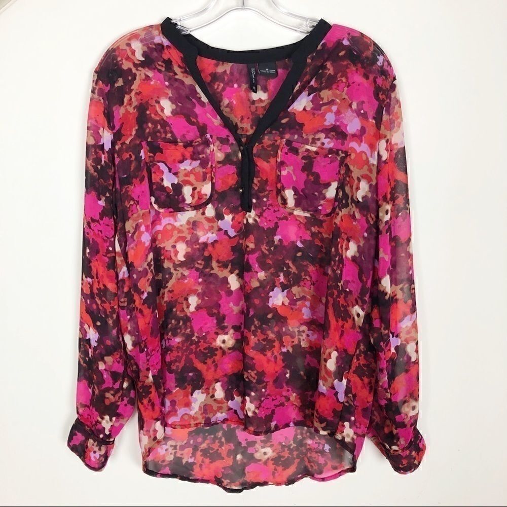 New Directions Floral Blouse- Size PL